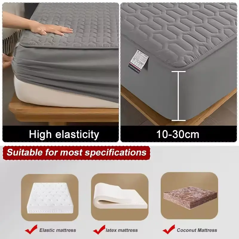 Waterproof Thicken Mattress Pad Protector Skin-Friendly Durable Fitted Sheet Bed Cover Latex Mat Cover 150x200 180x200 220x200cm