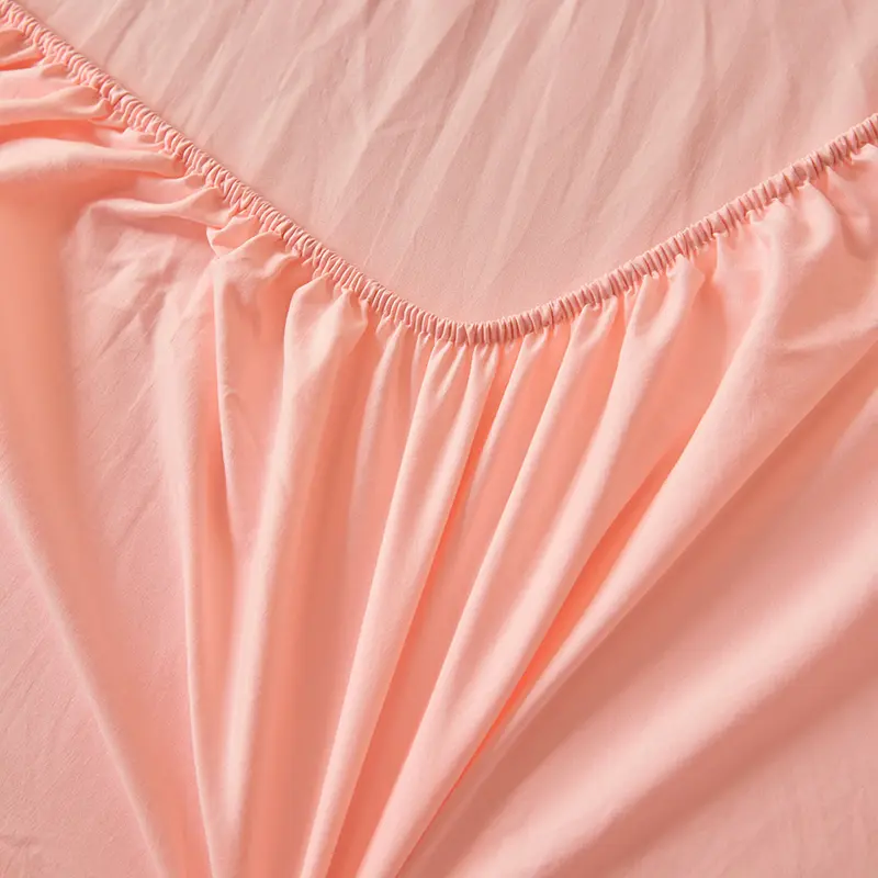 100% Cotton Fitted Sheet with Elastic Bands Solid Color Non Slip Durable Mattress Covers for Double King Queen Bed 120/150/220cm