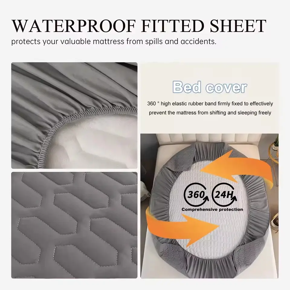 Waterproof Thicken Mattress Pad Protector Skin-Friendly Durable Fitted Sheet Bed Cover Latex Mat Cover 150x200 180x200 220x200cm