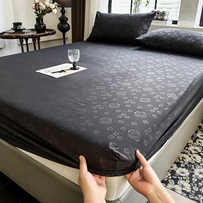 1pcs 100% Polyester Printed Bedsheets Geometric Fitted Sheet Queen Bed Sheet Single King Fitted Bed Sheet Mattress Cover