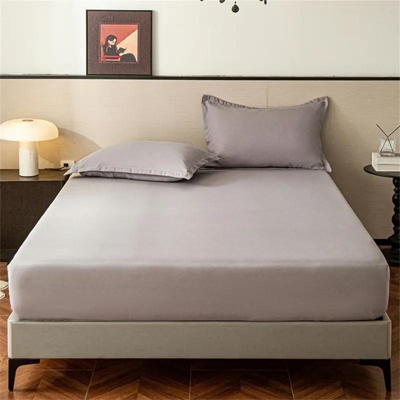 Soft Bedsheet with Elastic Band Fitted Sheet Home Bed Cover Twin/Full/Queen/King Size Bed Linen Drap De Lit (No Pillowcase)