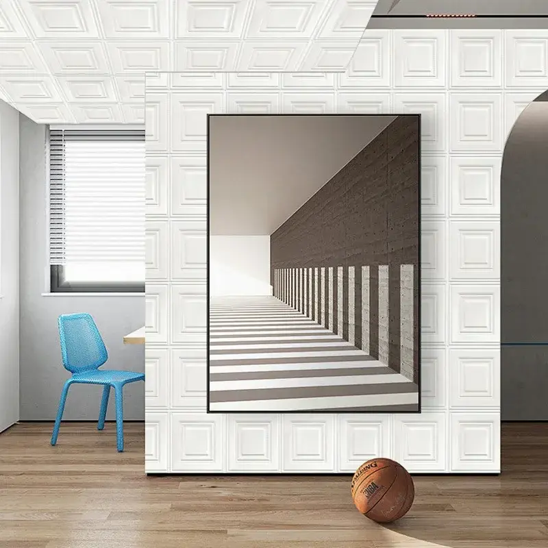 12Pcs 3D Wall Stickers Self Adhesive Wallpaper Foam Panels Home Decor Living Room Bedroom House Decoration Bathroom Soft Paper