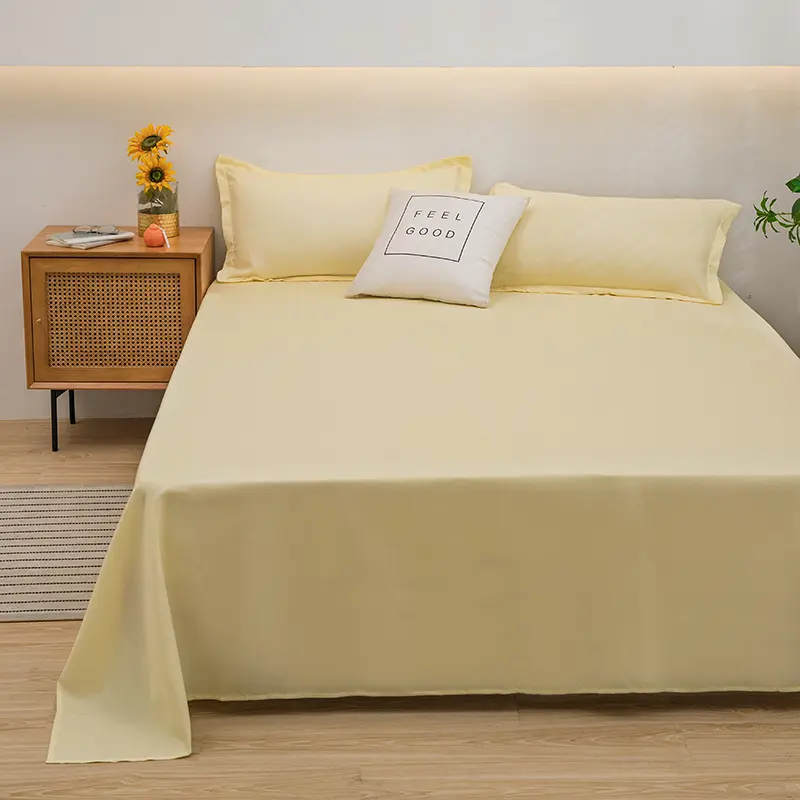 One-piece Bed Sheets (pillowcases Not Included) Washed White Navy Pink Grey Blue Hotel Bed Sheets Single and Double Home Use