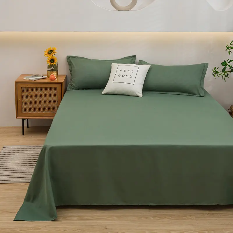 One-piece Bed Sheets (pillowcases Not Included) Washed White Navy Pink Grey Blue Hotel Bed Sheets Single and Double Home Use