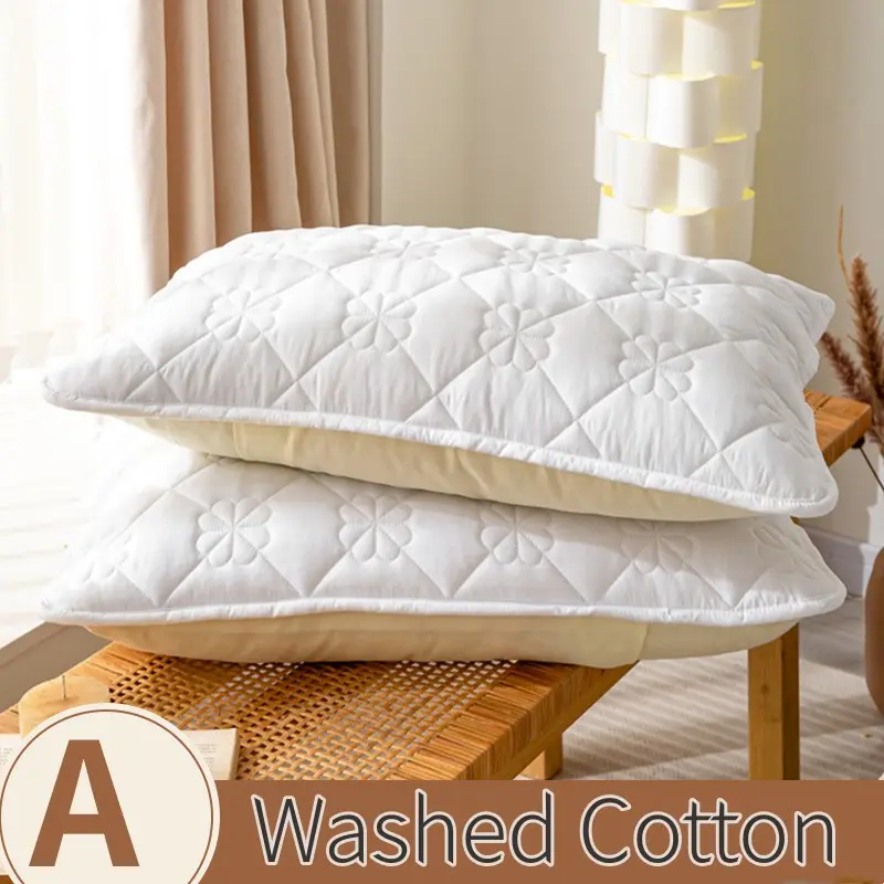 1/2 Piece Washed Cotton Jacquard Fabric Pillowcase Moisture And Sweat Proof Pillow Cover 48x74cm For Bedroom Home Hotel Detor