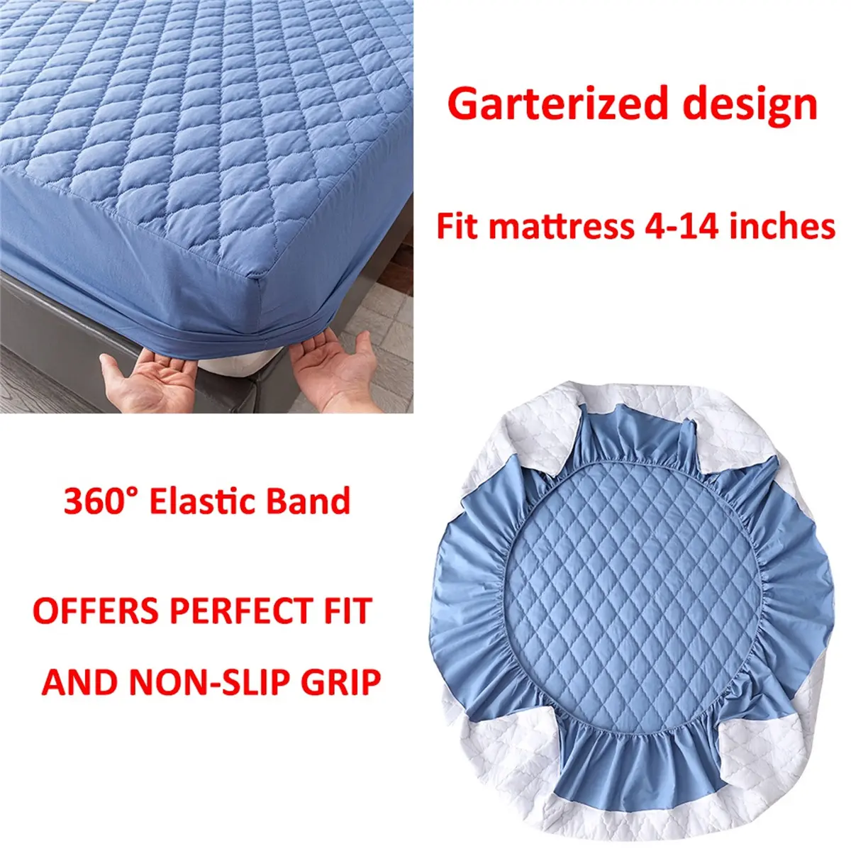 Waterproof Thicken Mattress Pad Protector Adjustable Fitted Sheets Bed Covers Anti-bacterial Pad 140x200 160x200 No Pillowcases
