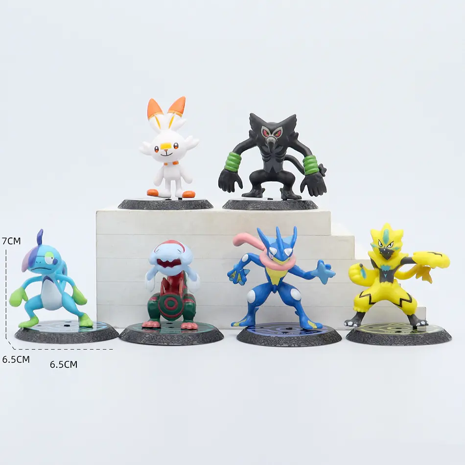 Pokemon 6 Pcs/Set Anime Figure Pikachu 6-7cm Figure Charizard Blastoise Squirtle Bulbasaur Action Figures Model  toys Gifts