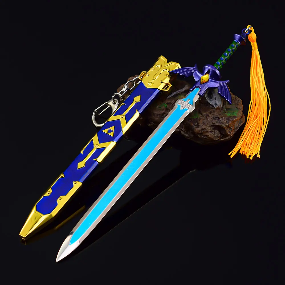 The Hyrule Fantasy Zelda Master Sword Metal Weapon Model Sword 22cm Pendant Accessories Keychain Ornament Crafts Gifts Toys Boys