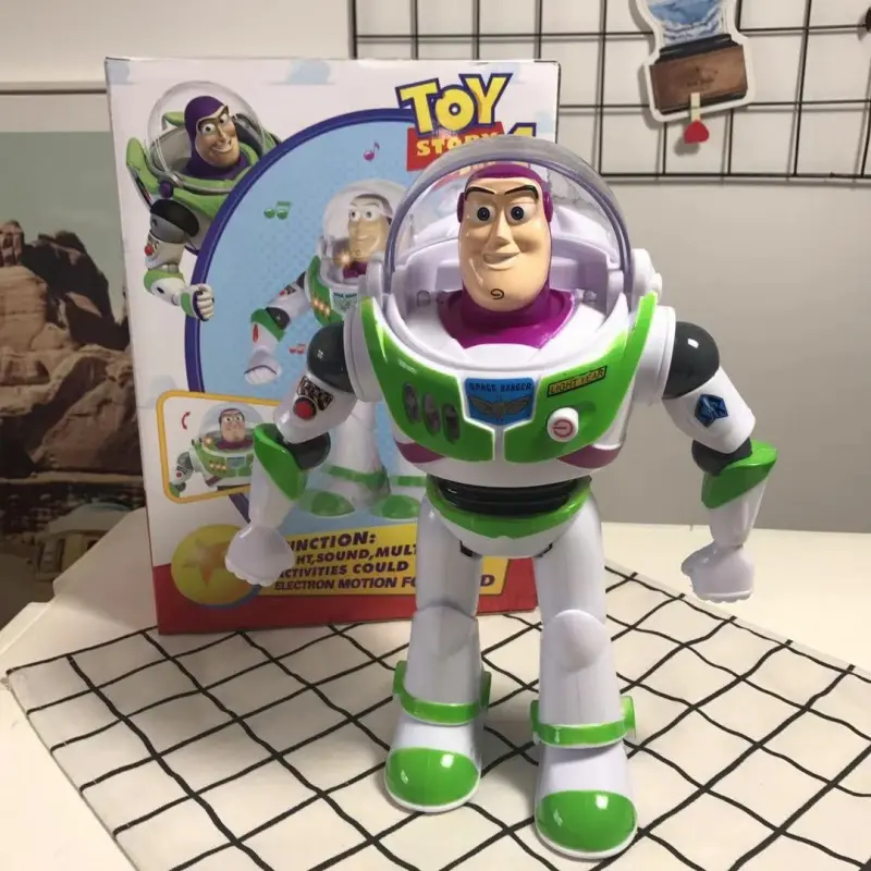 28cm Disney Toy Story 4 Juguete Woody Buzz Lightyear Music/Light With Wings Doll Action Figure Toy S03 Birthday Christmas Gift ﻿