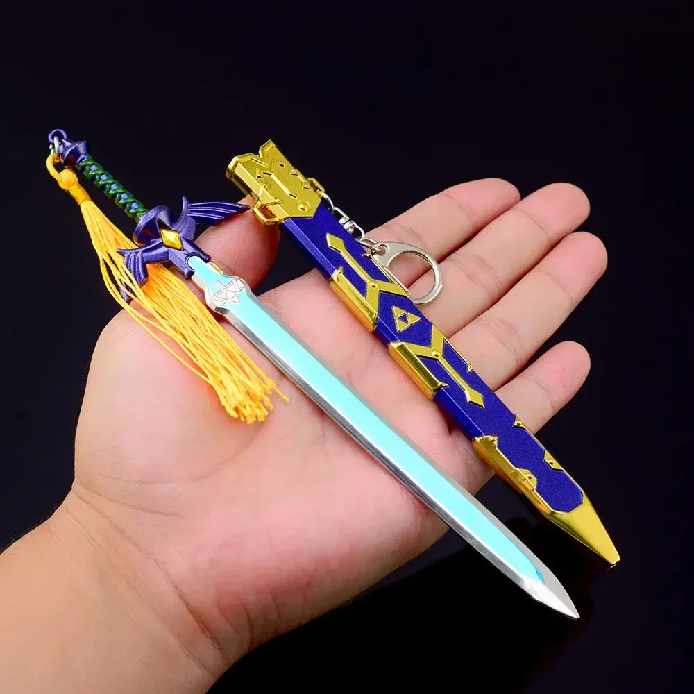 The Hyrule Fantasy Zelda Master Sword Metal Weapon Model Sword 22cm Pendant Accessories Keychain Ornament Crafts Gifts Toys Boys
