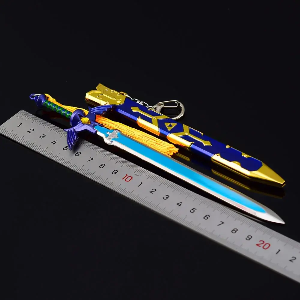 The Hyrule Fantasy Zelda Master Sword Metal Weapon Model Sword 22cm Pendant Accessories Keychain Ornament Crafts Gifts Toys Boys