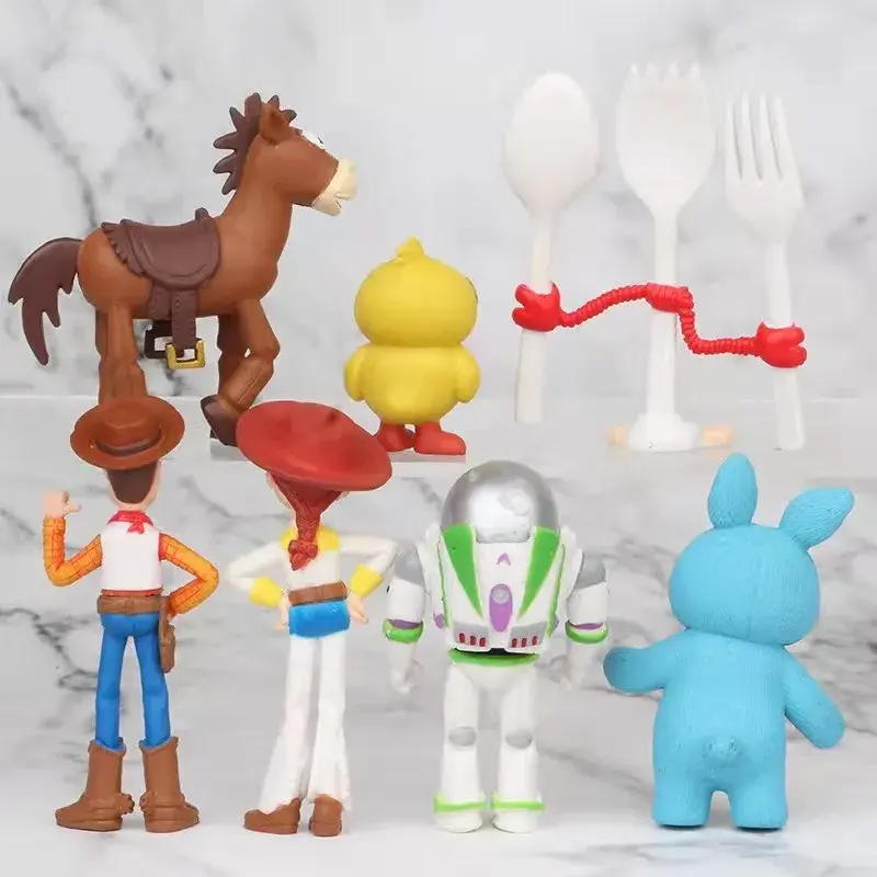 2025 Toy Story 7PCS Action Figure Toys Woody Jessie Buzz Lightyear Forky Pig Bear Figura Model set Doll Figurine Kids Gifts