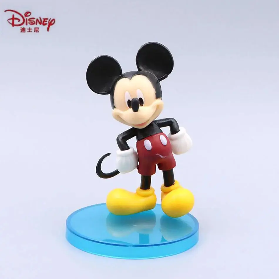 6-Piece Set Disney Characters Mickey Mouse Minnie Mouse Birthday Party Cake Decoration PVC AnimeCharacters Children'sToyGift