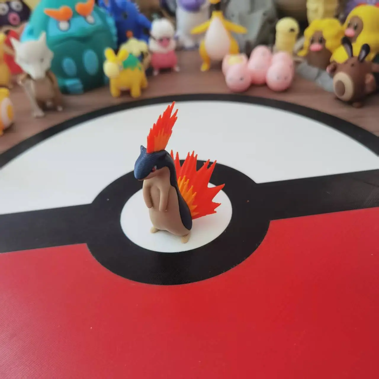 Anime Pokemon Typhlosion Quilava Cyndaquil Action Figure Proportion World 1:20 Diy 3D Printing Cartoon Character Statue Gift Toy