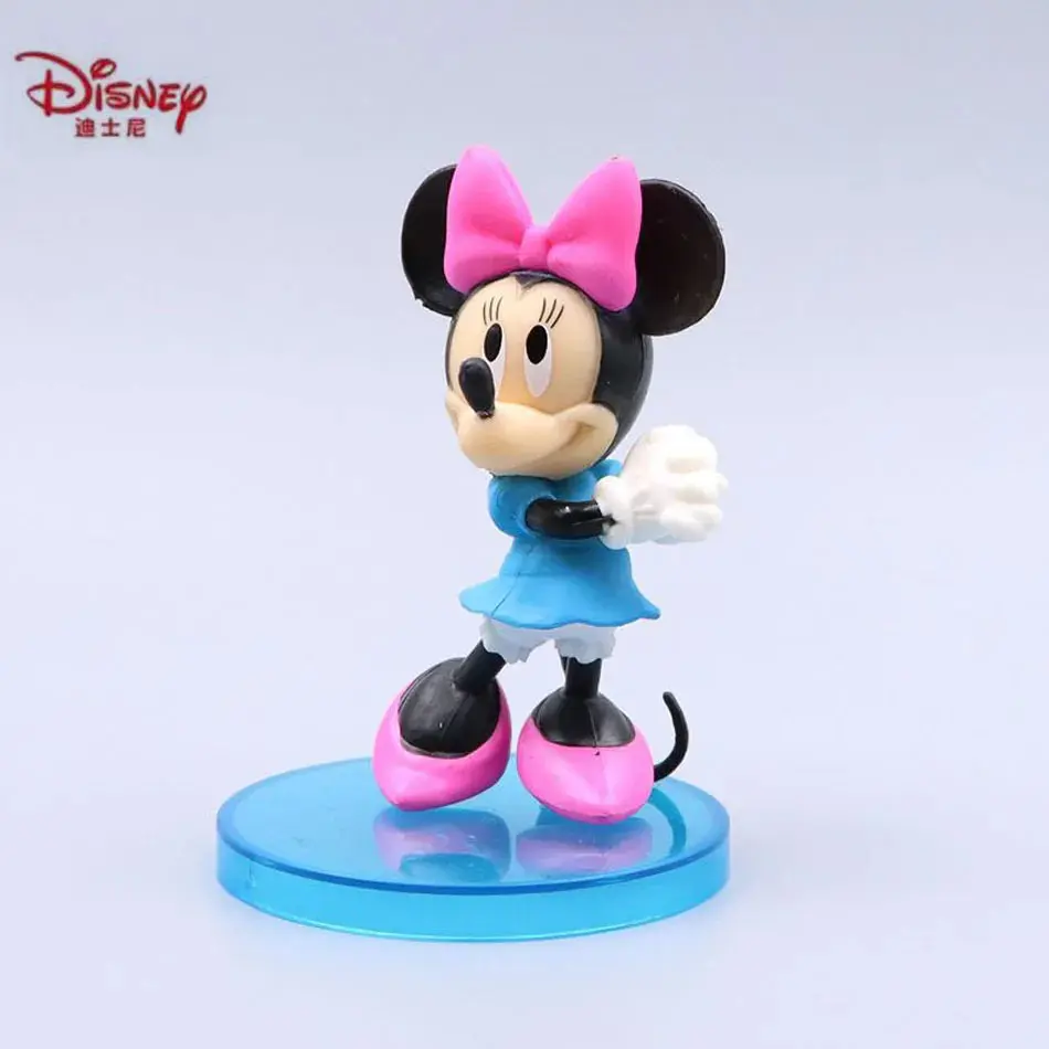6-Piece Set Disney Characters Mickey Mouse Minnie Mouse Birthday Party Cake Decoration PVC AnimeCharacters Children'sToyGift