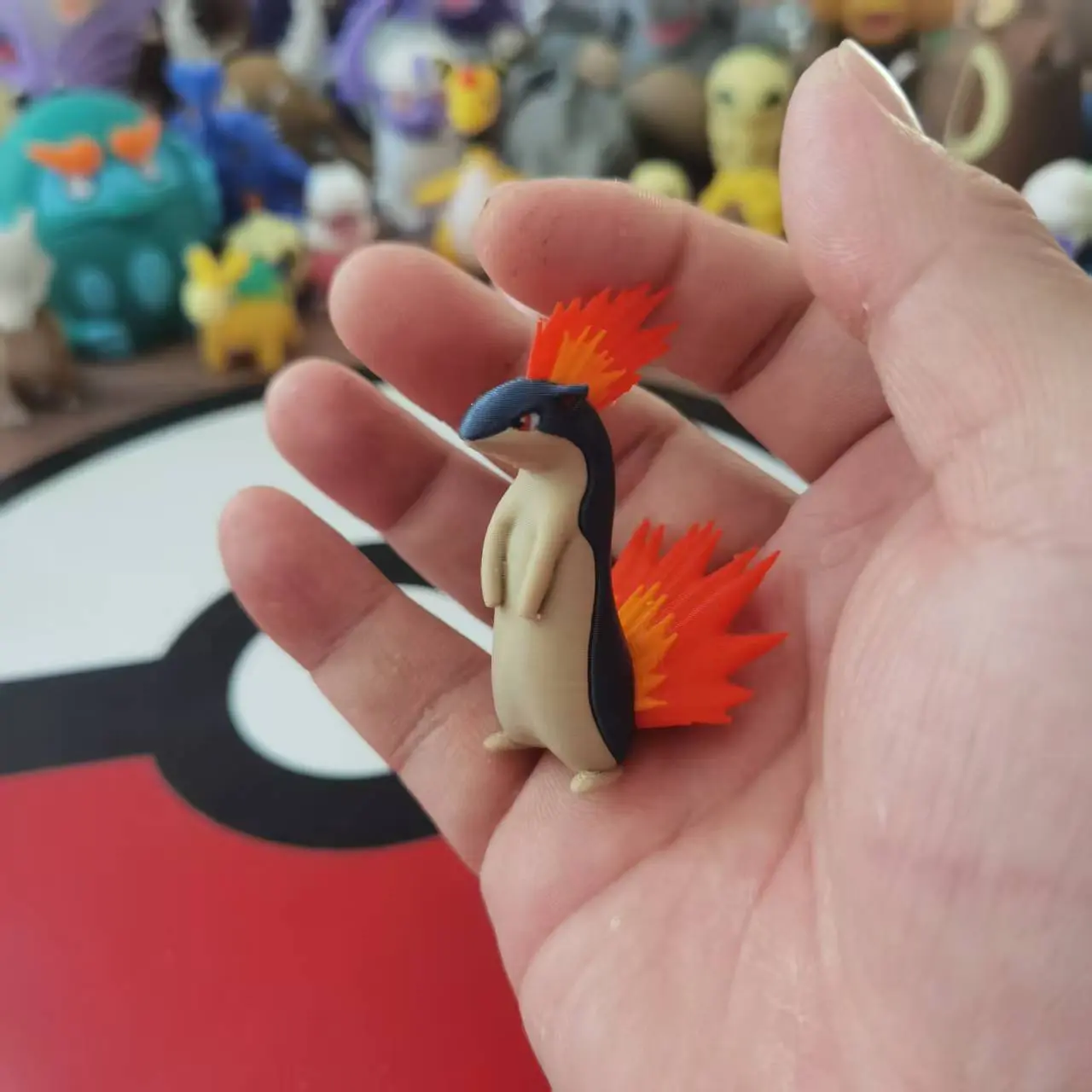 Anime Pokemon Typhlosion Quilava Cyndaquil Action Figure Proportion World 1:20 Diy 3D Printing Cartoon Character Statue Gift Toy