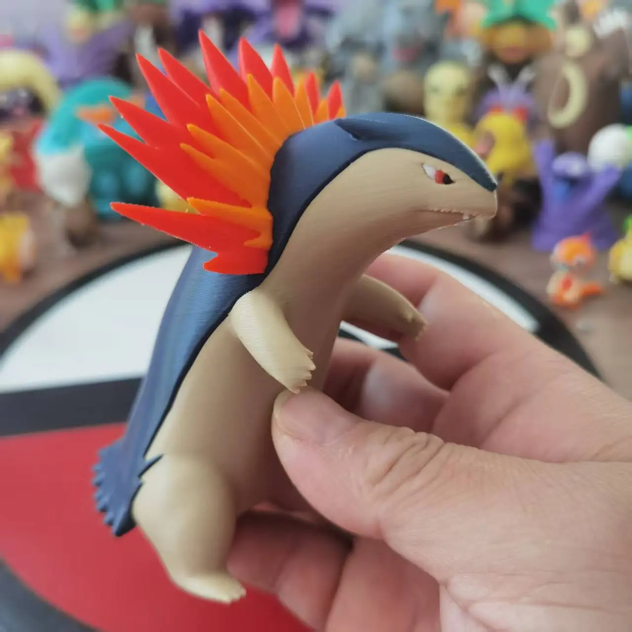 Anime Pokemon Typhlosion Quilava Cyndaquil Action Figure Proportion World 1:20 Diy 3D Printing Cartoon Character Statue Gift Toy