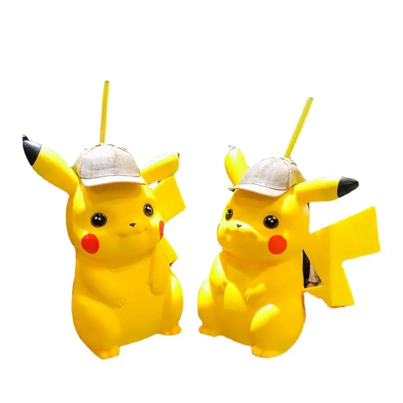 Pokemon Anime Figure Detective Kawaii Pikachu Straw Cup Cute Children's Gift