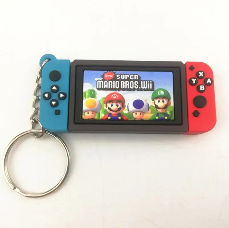 Super Mario Bros Switch Game Console Keychain toys Children's Schoolbag Car Key Pendant Ring Holder Trinkets Accessory Gifts