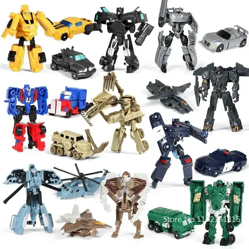 Mini Transformation Cars Kid Classic Robot Car Toys Action & Toy Figures Plastic Deformation Boys Gifts for Children