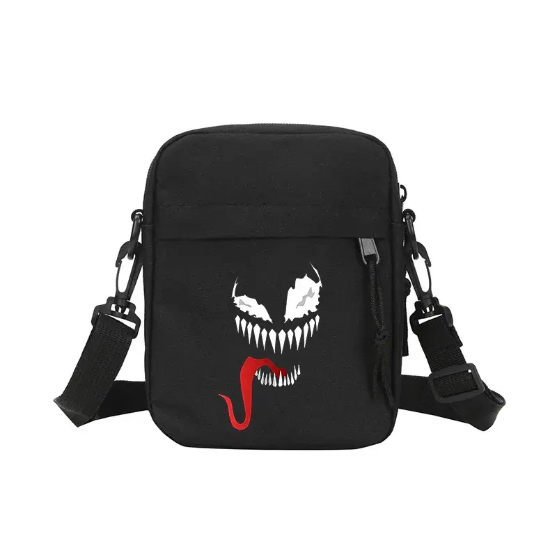 Venom Marvels Shoulder Bag Canvas Square Anime Crossbody Pack Men Cool Travel Portable Pouch Casual Simple Boys Messenger Bags