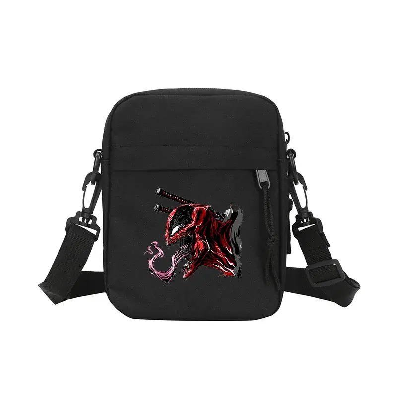 Venom Marvels Shoulder Bag Canvas Square Anime Crossbody Pack Men Cool Travel Portable Pouch Casual Simple Boys Messenger Bags