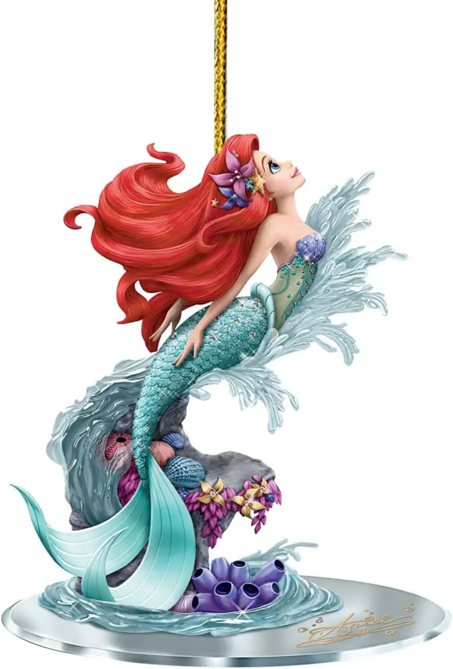 Disney Princess Christmas Tree Decoration Pendant Anime Kawaii Snow White Ariel Jasmine Fashion Acrylic Plane Toys Xmas Gifts