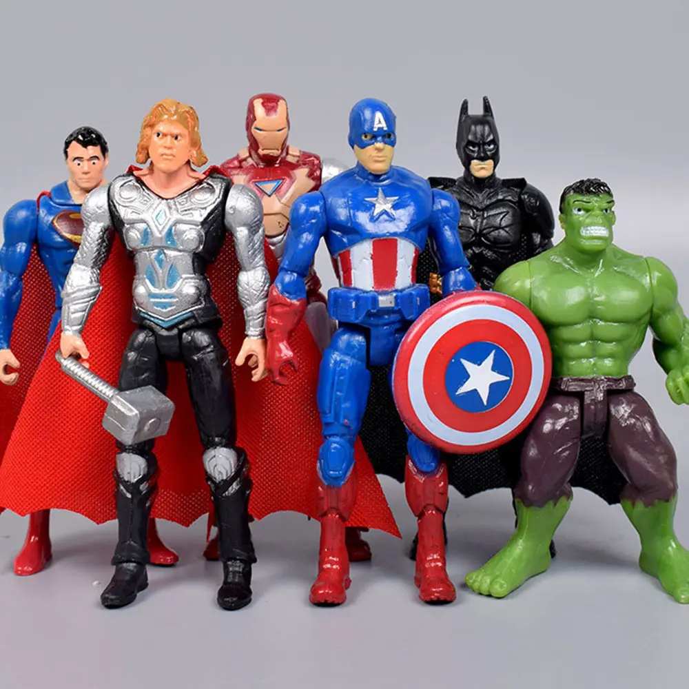 6pcs/set 9-10cm Marvel Avengers superhero Infinity War Iron Man Hulk American Captain Thor Super Heroes Figures Toys