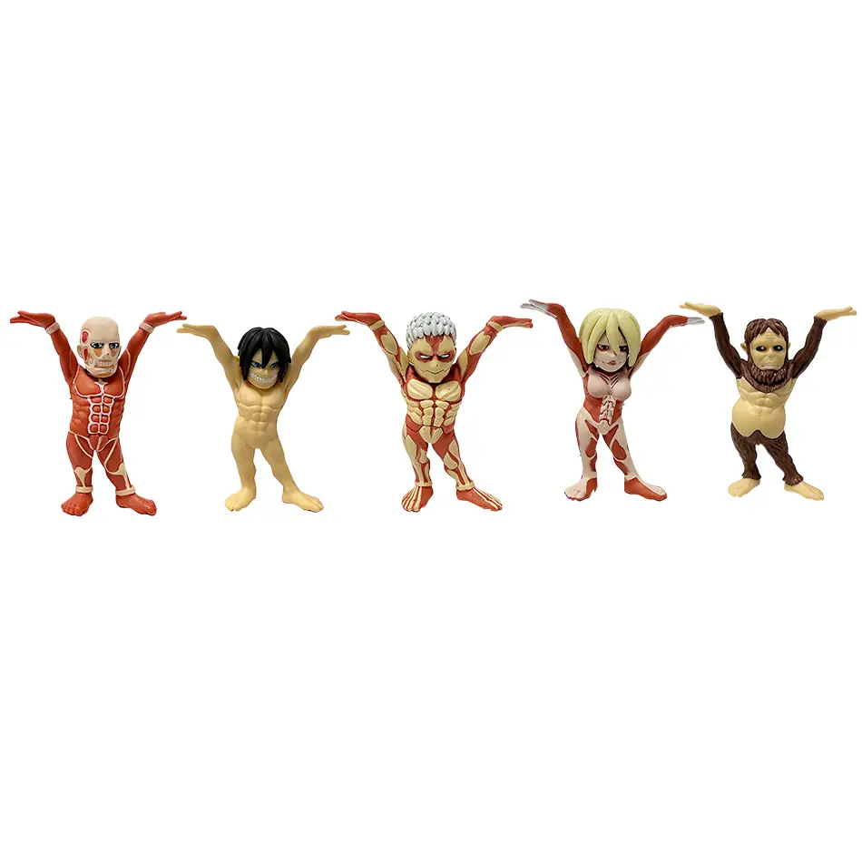 6cm Attack on Titan Anime Figure Eren Jaeger Action Figure 5Pcs Collection Model Room Decoration Kids Christmas Gift Toys