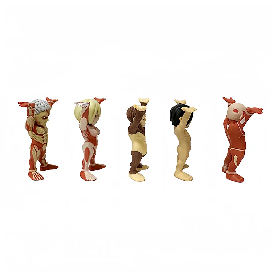 6cm Attack on Titan Anime Figure Eren Jaeger Action Figure 5Pcs Collection Model Room Decoration Kids Christmas Gift Toys