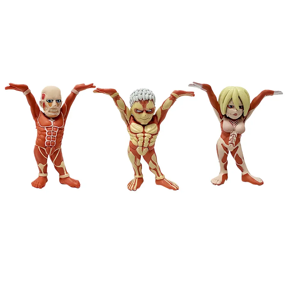 6cm Attack on Titan Anime Figure Eren Jaeger Action Figure 5Pcs Collection Model Room Decoration Kids Christmas Gift Toys
