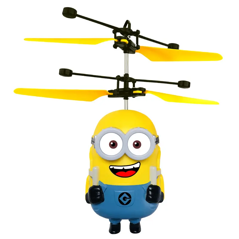 Minions Induction Hovering Safe Fall-resistant Mini Helicopters Cartoon Toys Rechargeable RC Helicopters Boy's birthday present