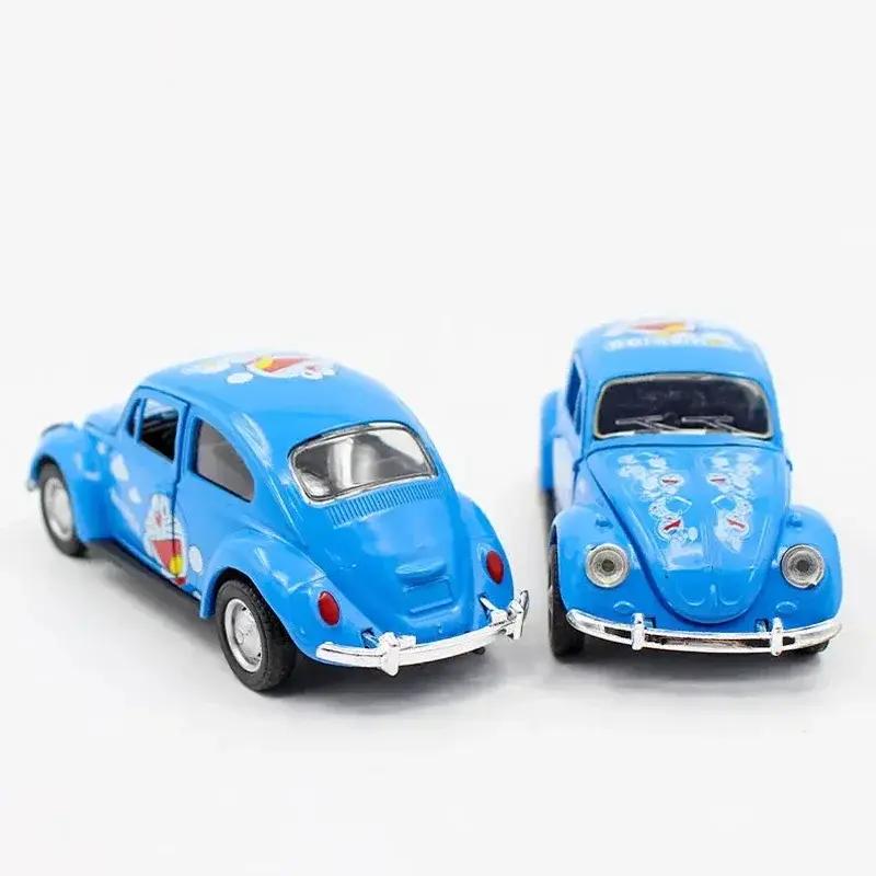 Cartoon Doraemon Cat Alloy Car 1:32 Cars Ornament Children Doraemon Anime Peripheral Toy Car Beetle Retro Classic Car Gift