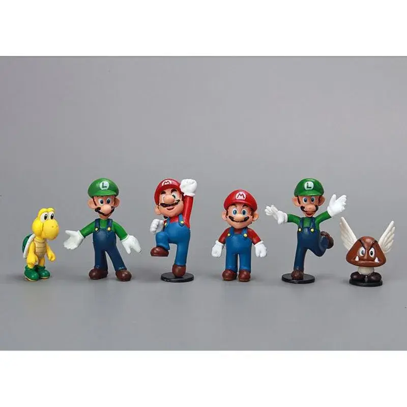 18pcs/lot Super Mario Bros PVC Action Figures Toys Yoshi Peach Princess Luigi Shy Guy Odyssey Donkey Kong Model Cartoon Dolls