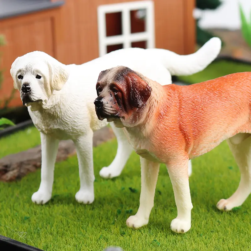 Oenux Dog Animals Model Husky German Shepherd Rottweiler Saint Bernard Action Figure Puppy Figurines PVC Collection Toy Kid Gift