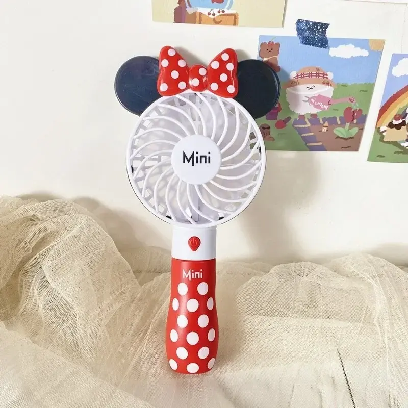 Cartoon Disney Outdoor Portable Usb Fan Air Cooler Cute Mickey Mini Travel Handheld Fan USB Rechargeable Children Toy Gift