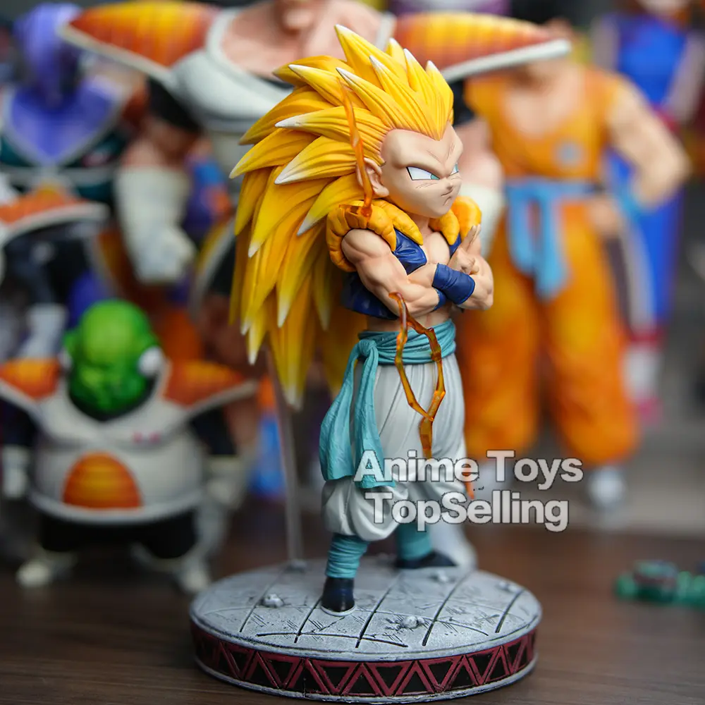 25cm/9.84in Anime Dragon Ball Z Figure Super Saiyan 3 Gotenks Figure SSJ3 Gotenks PVC Collectible Model Toys Gifts