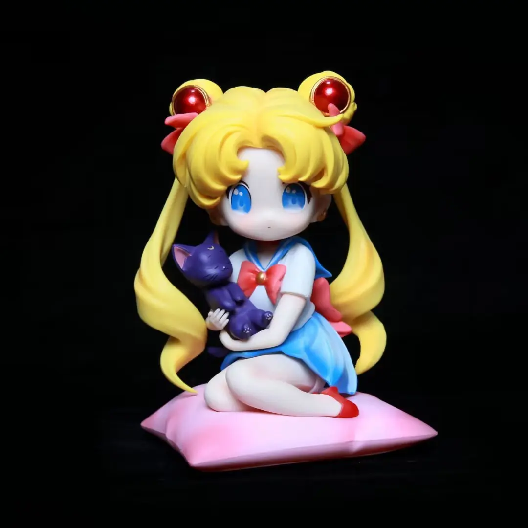 Sailor Moon Anime Figure Q Version Tsukino Usagi Figures Collection Statue Model Desktop Decoration Doll Kids Toy Birthday Gift