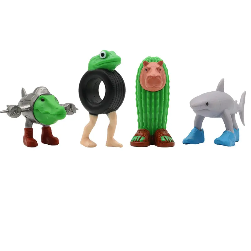 1-24pcs Tung Tung Tung Sahur Figure Toy Trallelo Tralala Toy Trallelo Tralala Statue of Shark Lirili Larila TungTung Sahur