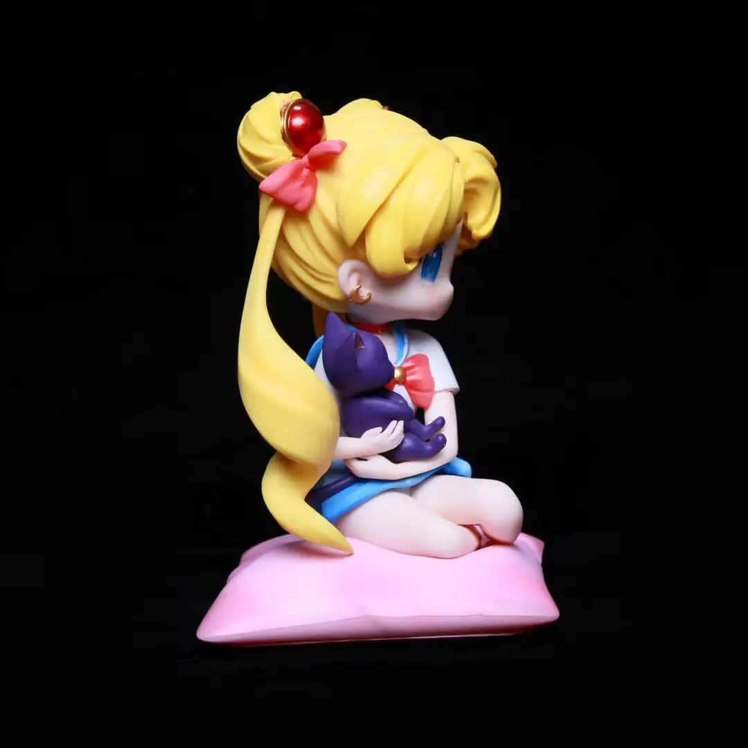 Sailor Moon Anime Figure Q Version Tsukino Usagi Figures Collection Statue Model Desktop Decoration Doll Kids Toy Birthday Gift