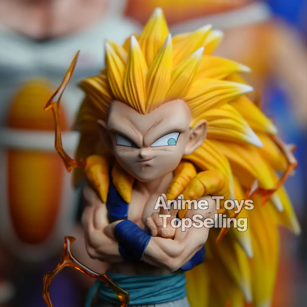 25cm/9.84in Anime Dragon Ball Z Figure Super Saiyan 3 Gotenks Figure SSJ3 Gotenks PVC Collectible Model Toys Gifts