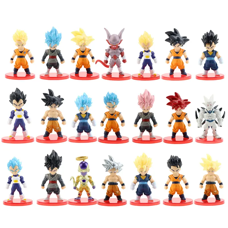 21Pcs/Set Dragon Ball Mini Figure Toys Super Saiyan Goku Vegeta Anime Action Figurine Collections DBZ Model Dolls Birthday Gifts