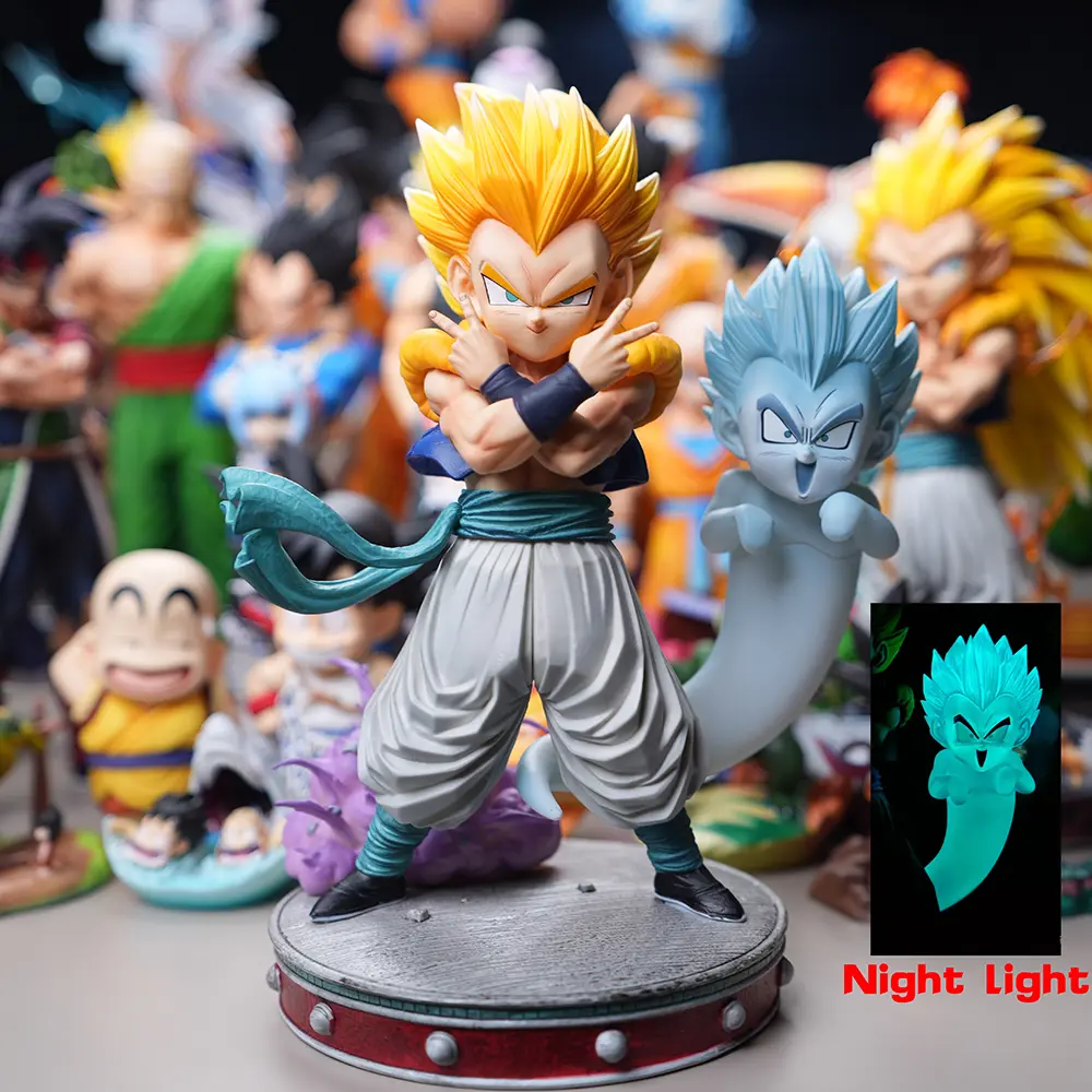 25cm/9.84in Anime Dragon Ball Z Figure Super Saiyan 3 Gotenks Figure SSJ3 Gotenks PVC Collectible Model Toys Gifts