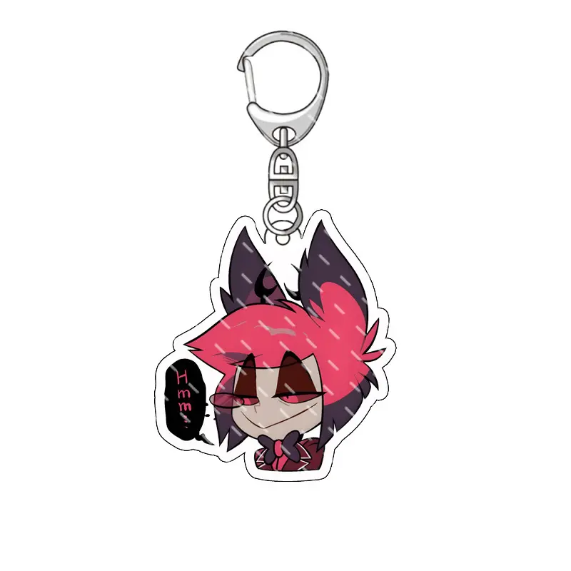 Hazbin Hotel Alastor Cartoon Keychain Anime Backpack Bag Decoration Acrylic Pendant Keyring Accessories Cute Ornament Fans Gift