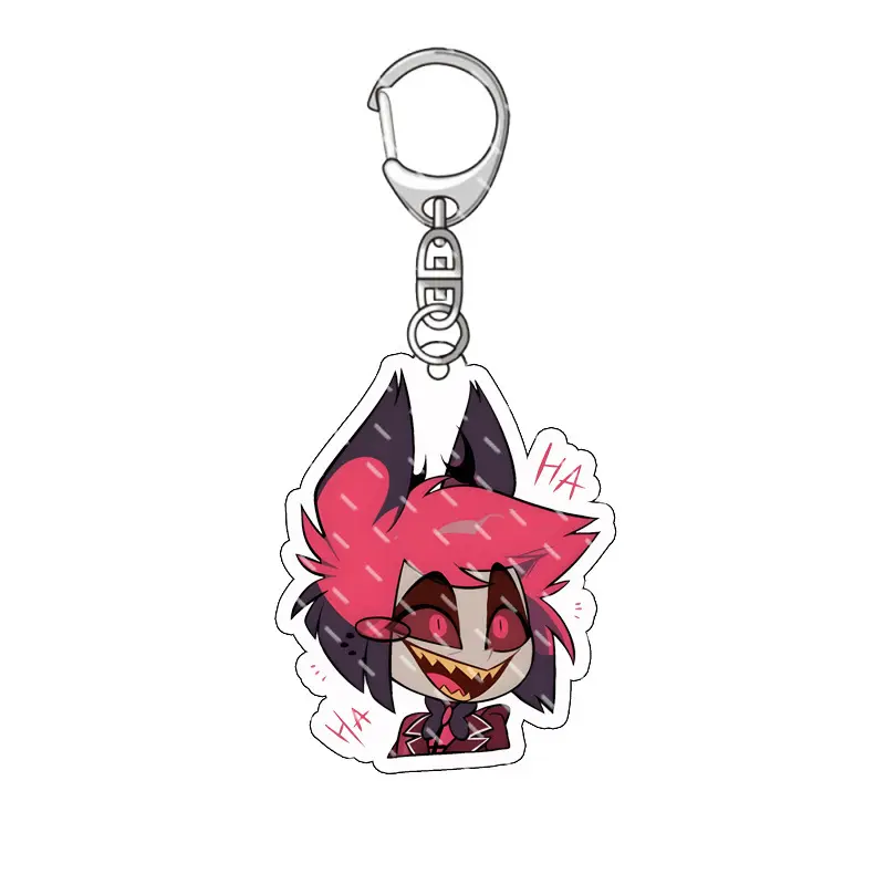 Hazbin Hotel Alastor Cartoon Keychain Anime Backpack Bag Decoration Acrylic Pendant Keyring Accessories Cute Ornament Fans Gift