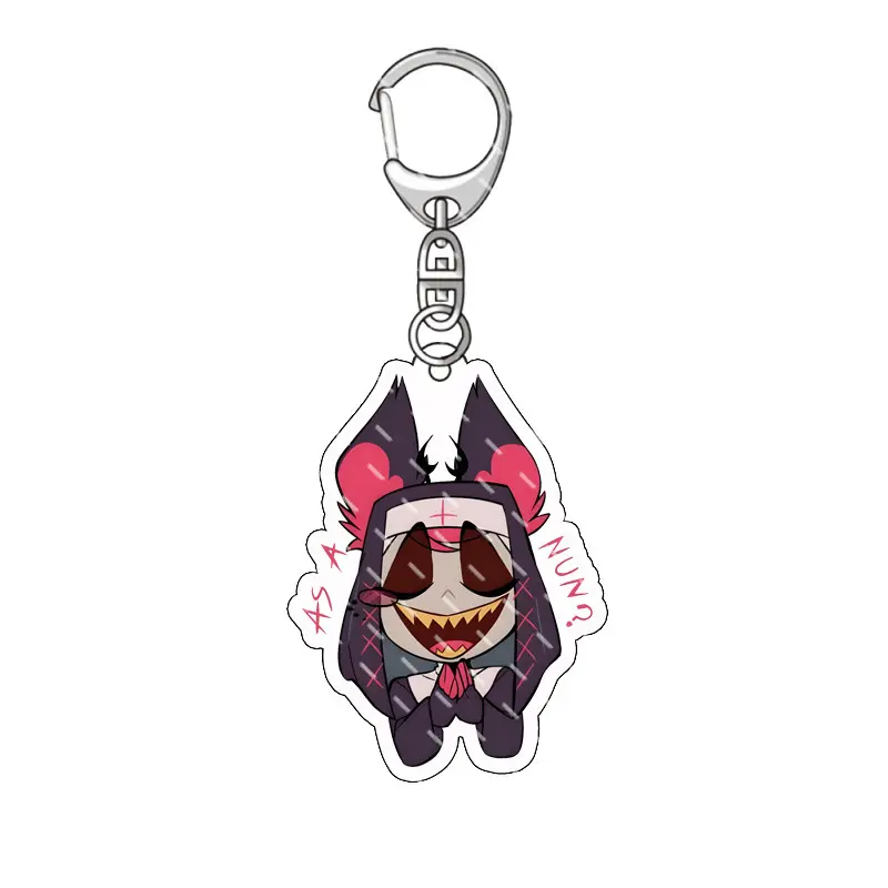 Hazbin Hotel Alastor Cartoon Keychain Anime Backpack Bag Decoration Acrylic Pendant Keyring Accessories Cute Ornament Fans Gift
