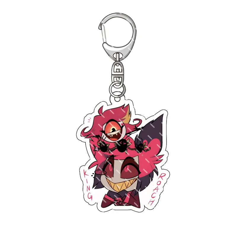 Hazbin Hotel Alastor Cartoon Keychain Anime Backpack Bag Decoration Acrylic Pendant Keyring Accessories Cute Ornament Fans Gift