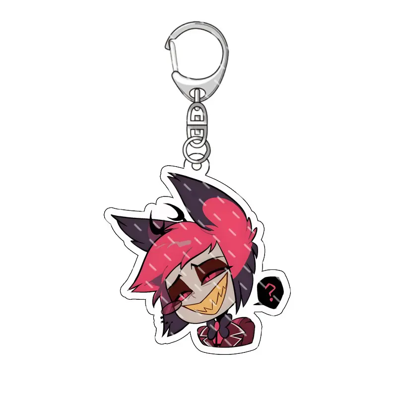 Hazbin Hotel Alastor Cartoon Keychain Anime Backpack Bag Decoration Acrylic Pendant Keyring Accessories Cute Ornament Fans Gift
