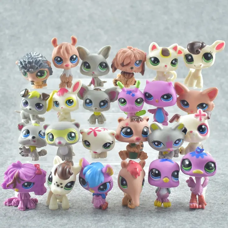 24pcs  Mini Pet Shop Figures Cocker Spaniel Collie Dog Standing Cats Dogs Kitty Toys Kitten Kedi Lion Sheep Bird lol Toy