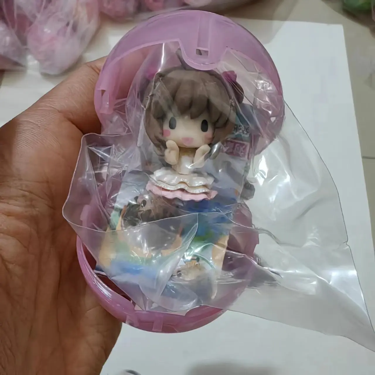 Cardcaptorse Sakuras Q Version of A Doll Hugging A Dataes Cablese LI SYAORAN KERUBEROSU Cartoon Model Capsule Toy